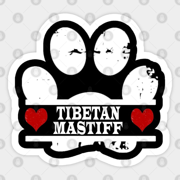 Tibetan Mastiff Dog paw print Sticker by artsytee